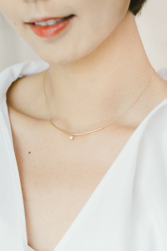 Long Bar Diamond Necklace