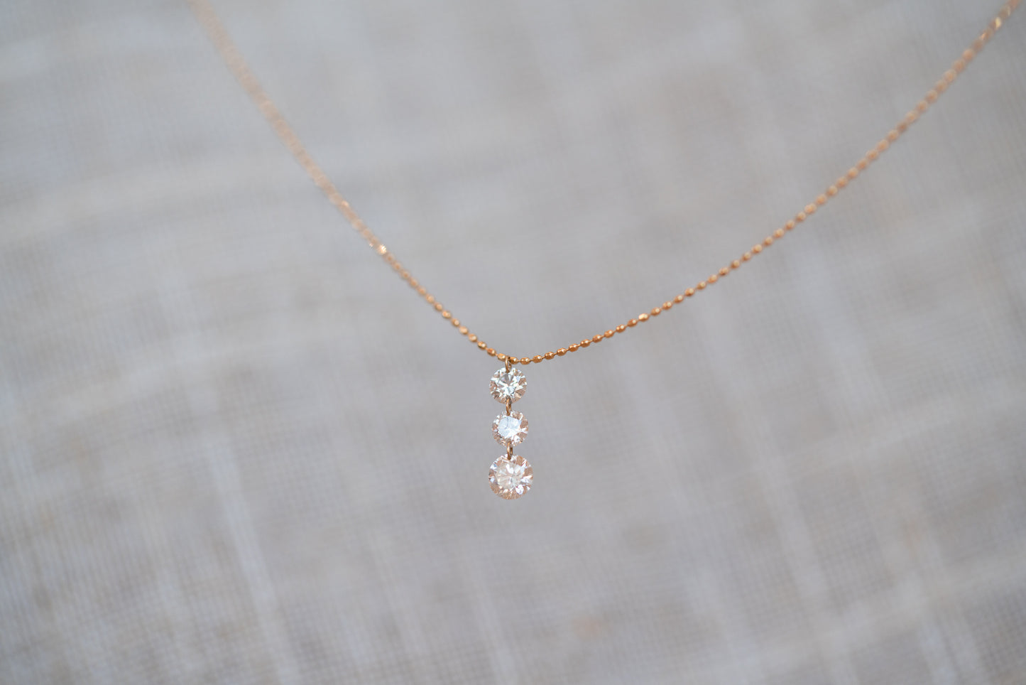 Triplex Drop Diamond Necklace