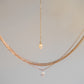 6 Chains Pear Sharped Diamond Necklace