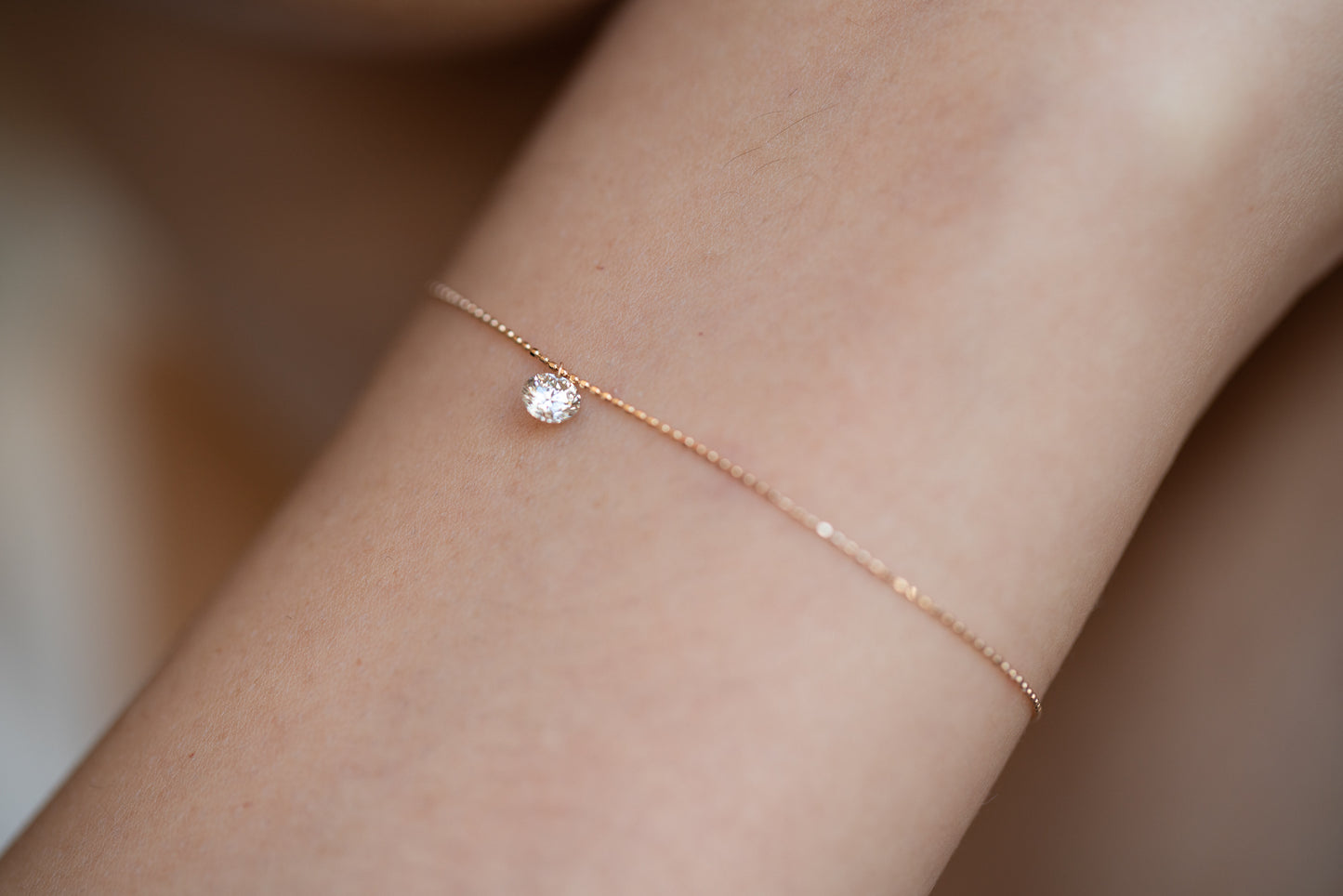 Solitaire Diamond Bracelets [Cut ball chain]