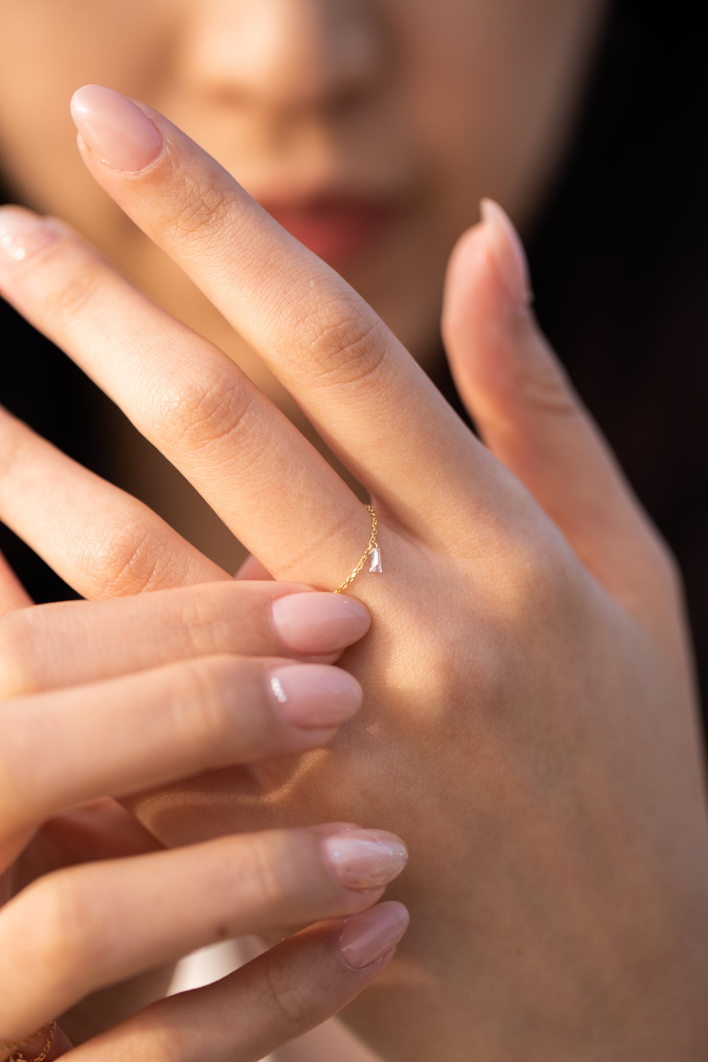 Chain Diamond Ring (Baguette Cut)