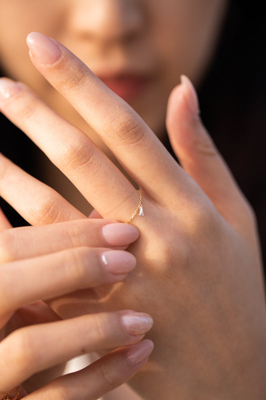 Chain Diamond Ring (Baguette Cut)