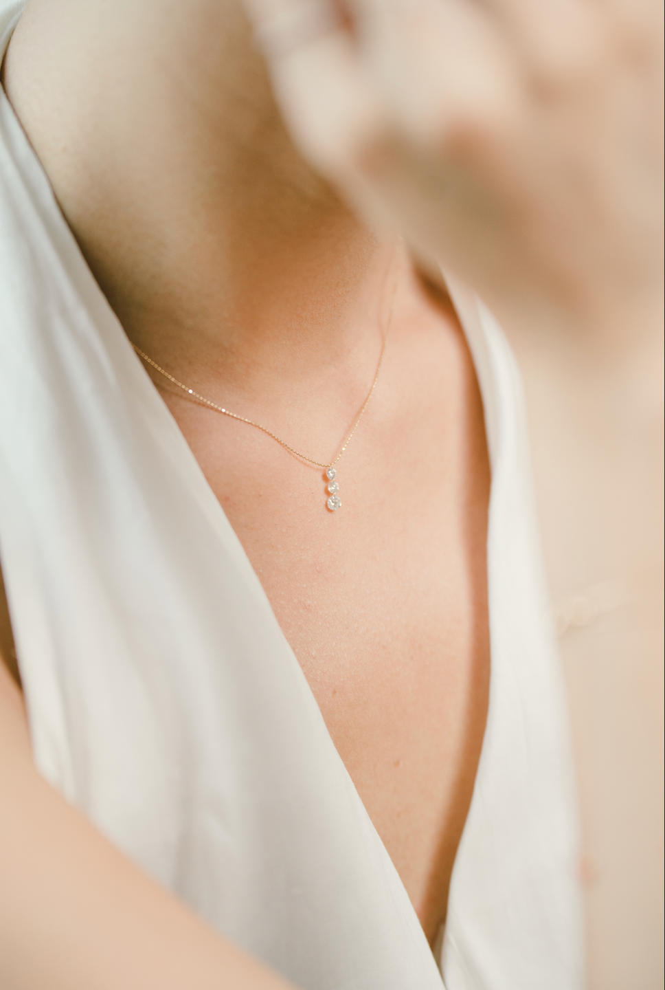 Triplex Drop Diamond Necklace